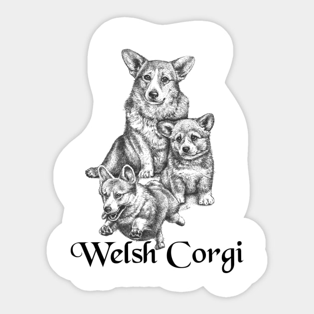 Lovable Welsh Corgi's Sticker by Kimikim